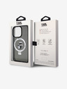 Karl Lagerfeld Ringstand Karl und Choupette MagSafe Back Cover für iPhone 15 Pro Schwarz Karl Lagerfeld