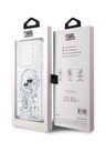 Karl Lagerfeld Karl Lagerfeld Liquid Glitter Karl und Choupette Heads MagSafe Back Cover für iPhone 15 Pro Max Transparent