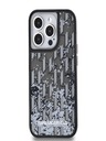 Karl Lagerfeld Liquid Glitter Monogram Gradient Back Cover für iPhone 14 Pro Max Schwarz Karl Lagerfeld