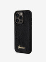 Guess Guess Pailletten-Skript-Logo-Rückseite für iPhone 14 Pro Max Schwarz