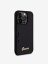 Guess Guess Pailletten-Skript-Logo-Rückseite für iPhone 14 Pro Max Schwarz