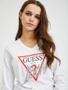 Guess Weißes Damen-Langarm-T-Shirt Guess Icon