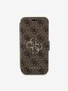 Guess PU Leather 4G Metal Logo Book iPhone 15 Pro Max Brown Case