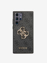 Guess Guess PU 4G Metall-Logo Rückseite für Samsung Galaxy S22 Ultra Grau