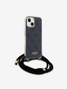 Guess Guess IML 4G Printed Crossbody Strap Back Cover für iPhone 15 Schwarz