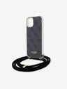 Guess Guess IML 4G Printed Crossbody Strap Back Cover für iPhone 15 Schwarz