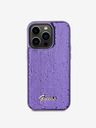 Guess Sequin Script Logo Zadní Kryt pro iPhone 15 Pro Purple Handyhülle