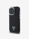 Guess Guess PU Grained Triangle Logo Back Cover für iPhone 16 Pro Schwarz