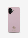 Guess Guess PU Grained 4G Small Metall Logo MagSafe Back Cover für iPhone 16 Pink