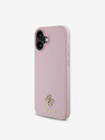 Guess Guess PU Grained 4G Small Metall Logo MagSafe Back Cover für iPhone 16 Pink