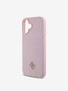 Guess Guess PU Grained 4G Small Metall Logo MagSafe Back Cover für iPhone 16 Pink