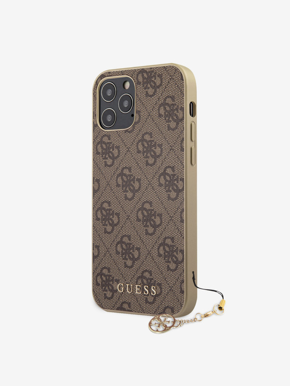 Guess Guess 4G Charm Back Cover für iPhone 12/12 Pro 6.1 Braun