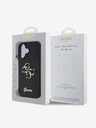 Guess Guess PU Fixed Glitter 4G Metall-Logo Back Cover für iPhone 16 Schwarz