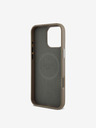 Guess Guess PU Grained Triangle Logo Back Cover für iPhone 16 Pro Braun