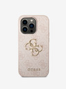 Guess Guess PU 4G Metall-Logo-Rückseite für iPhone 15 Pro Pink