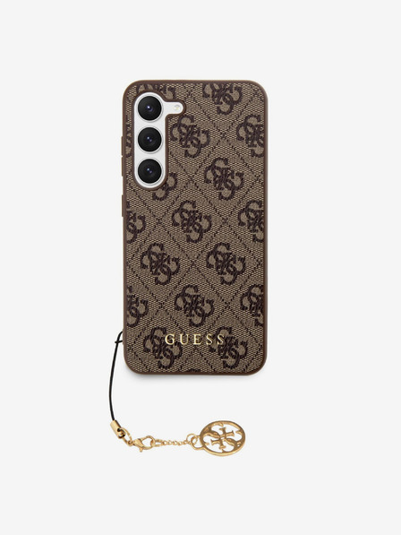 Guess Guess 4G Charm Back Cover für Samsung Galaxy S23 Braun