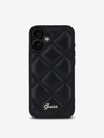 Guess PU Leather Quilted Zadní Kryt pro iPhone 16 Plus Black Handyhülle