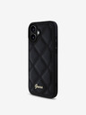 Guess PU Leather Quilted Zadní Kryt pro iPhone 16 Plus Black Handyhülle