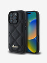 Guess PU Leather Quilted Zadní Kryt pro iPhone 16 Pro Max Black Handyhülle