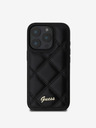 Guess PU Leather Quilted Zadní Kryt pro iPhone 16 Pro Max Black Handyhülle