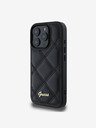 Guess PU Leather Quilted Zadní Kryt pro iPhone 16 Pro Max Black Handyhülle