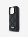 Guess PU Leather Quilted Zadní Kryt pro iPhone 16 Pro Max Black Handyhülle