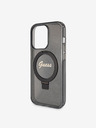 Guess IML Ringhalter Glitzer MagSafe Rückseite für iPhone 15 Pro Max Black Handyhülle