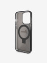 Guess IML Ringhalter Glitzer MagSafe Rückseite für iPhone 15 Pro Max Black Handyhülle