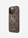 Guess PU 4G Metal Logo Zadní Kryt pro iPhone 13 Pro Brown Handyhülle