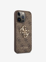 Guess PU 4G Metal Logo Zadní Kryt pro iPhone 13 Pro Brown Handyhülle