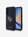 Guess PU 4G Metal Logo Zadní Kryt pro Samsung Galaxy A35 5G Grey Handyhülle