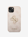 Guess PU 4G Metal Logo Zadní Kryt pro iPhone 14 Pink Handyhülle