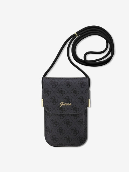 Guess PU 4G Metal Logo Script Black Handyhülle