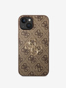 Guess PU 4G Metal Logo iPhone 14 Plus Brown Handyhülle