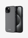 DKNY PU Leder Silber Metall Logo Magsafe Schutzhülle für iPhone 13 Grau DKNY