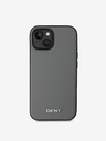 DKNY PU Leder Silber Metall Logo Magsafe Schutzhülle für iPhone 13 Grau DKNY