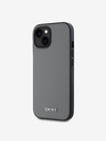 DKNY PU Leder Silber Metall Logo Magsafe Schutzhülle für iPhone 13 Grau DKNY