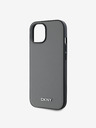 DKNY PU Leder Silber Metall Logo Magsafe Schutzhülle für iPhone 13 Grau DKNY