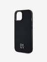 DKNY PU Leder Stack Logo Magsafe Back Cover für iPhone 15 Schwarz DKNY
