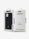 DKNY PU Leder Stack Logo Magsafe Back Cover für iPhone 15 Schwarz DKNY