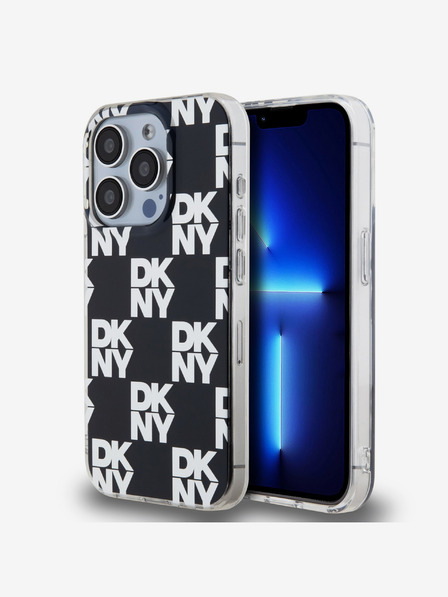 DKNY PC/TPU-Rückseite mit Karomuster für iPhone 15 Pro Max Schwarz DKNY