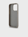 DKNY Rückseite für iPhone 14 Pro Beige DKNY aus PU-Leder mit tonalem Streifenmuster