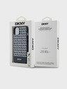 DKNY PU Leather Repeat Pattern Bottom Stripe MagSafe Back Cover for iPhone 13 Black DKNY