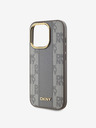 DKNY PU Leder Karomuster Magsafe Schutzhülle für iPhone 15 Pro Max Beige DKNY