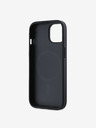 DKNY PU Leder Silber Metall Logo Magsafe Back Cover für iPhone 14 Schwarz DKNY