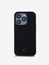 DKNY PU Leder Stack Logo Magsafe Back Cover für iPhone 14 Pro Schwarz DKNY