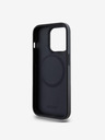 DKNY PU Leder Stack Logo Magsafe Back Cover für iPhone 14 Pro Schwarz DKNY