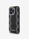 DKNY PU Leder Karomuster Magsafe Back Cover für iPhone 15 Pro Max Schwarz DKNY