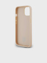 DKNY Rückseite aus PU-Leder mit Karomuster und Streifen für das iPhone 15 Pink DKNY