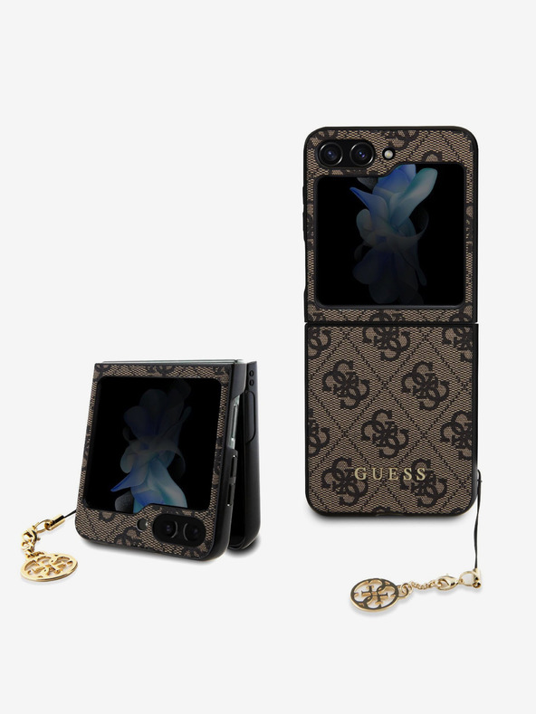 Guess Guess 4G Charm Schutzhülle für Samsung Galaxy Z Flip 5 Braun